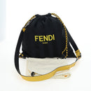FENDI Pecan Canvas Pak Peking Shoulder Bag Nylon Silver Black Auth 196280M-24