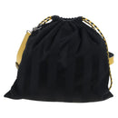 FENDI Pecan Canvas Pak Peking Shoulder Bag Nylon Silver Black Auth 196280M-3
