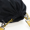 FENDI Pecan Canvas Pak Peking Shoulder Bag Nylon Silver Black Auth 196280M-6