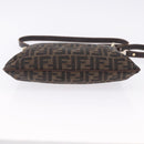 FENDI Zucca Canvas Shoulder Bag Brown Black Auth 196283-10