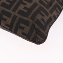 FENDI Zucca Canvas Shoulder Bag Brown Black Auth 196283-12