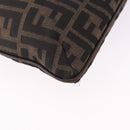 FENDI Zucca Canvas Shoulder Bag Brown Black Auth 196283-13