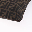 FENDI Zucca Canvas Shoulder Bag Brown Black Auth 196283-14