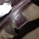 FENDI Zucca Canvas Shoulder Bag Brown Black Auth 196283-15