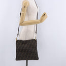 FENDI Zucca Canvas Shoulder Bag Brown Black Auth 196283-22