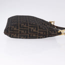 FENDI Zucca Canvas Shoulder Bag Brown Black Auth 196283-4