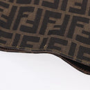 FENDI Zucca Canvas Shoulder Bag Brown Black Auth 196283-7