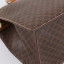 CELINE Macadam Canvas Hand Bag PVC Leather Brown Gold Auth 196285-11