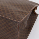 CELINE Macadam Canvas Hand Bag PVC Leather Brown Gold Auth 196285-12