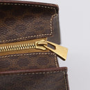 CELINE Macadam Canvas Hand Bag PVC Leather Brown Gold Auth 196285-14