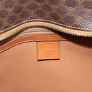 CELINE Macadam Canvas Hand Bag PVC Leather Brown Gold Auth 196285-15