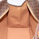 CELINE Macadam Canvas Hand Bag PVC Leather Brown Gold Auth 196285-18