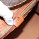 CELINE Macadam Canvas Hand Bag PVC Leather Brown Gold Auth 196285-22