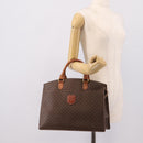 CELINE Macadam Canvas Hand Bag PVC Leather Brown Gold Auth 196285-23