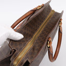 CELINE Macadam Canvas Hand Bag PVC Leather Brown Gold Auth 196285-6