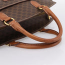 CELINE Macadam Canvas Hand Bag PVC Leather Brown Gold Auth 196285-7