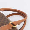 CELINE Macadam Canvas Hand Bag PVC Leather Brown Gold Auth 196285-8