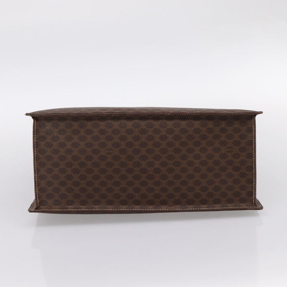 CELINE Macadam Canvas Hand Bag PVC Leather Brown Gold Auth 196285
