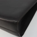 Salvatore Ferragamo Gancini Chain Bag Leather Dark Brown Gold Auth 196287-9