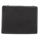 Salvatore Ferragamo Gancini Chain Bag Leather Dark Brown Gold Auth 196287-2