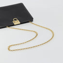 Salvatore Ferragamo Gancini Chain Bag Leather Dark Brown Gold Auth 196287-7
