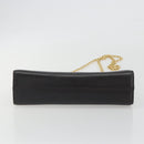 Salvatore Ferragamo Gancini Chain Bag Leather Dark Brown Gold Auth 196287-5