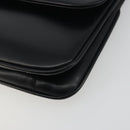 BALLY Chain Shoulder Bag Leather Black Gold Auth 196292-10