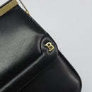 BALLY Chain Shoulder Bag Leather Black Gold Auth 196292-15