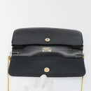 BALLY Chain Shoulder Bag Leather Black Gold Auth 196292-16