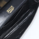 BALLY Chain Shoulder Bag Leather Black Gold Auth 196292-18