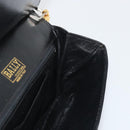 BALLY Chain Shoulder Bag Leather Black Gold Auth 196292-19
