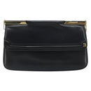 BALLY Chain Shoulder Bag Leather Black Gold Auth 196292-2