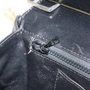 BALLY Chain Shoulder Bag Leather Black Gold Auth 196292-21