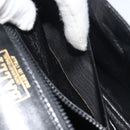 BALLY Chain Shoulder Bag Leather Black Gold Auth 196292-23