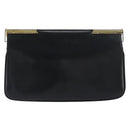 BALLY Chain Shoulder Bag Leather Black Gold Auth 196292-3