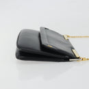 BALLY Chain Shoulder Bag Leather Black Gold Auth 196292-4