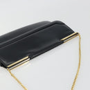BALLY Chain Shoulder Bag Leather Black Gold Auth 196292-6