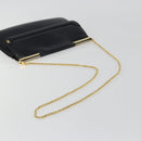 BALLY Chain Shoulder Bag Leather Black Gold Auth 196292-7