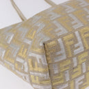 FENDI Zucca Canvas Tote Bag Gold Auth 196293A-14