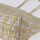 FENDI Zucca Canvas Tote Bag Gold Auth 196293A-15