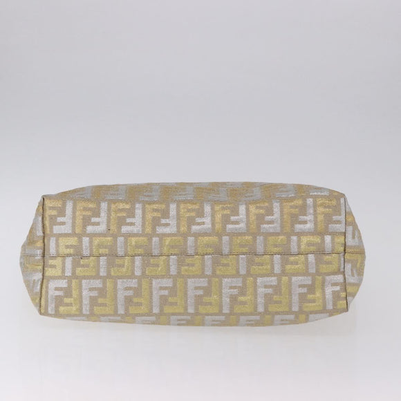 FENDI Zucca Canvas Tote Bag Gold Auth 196293A