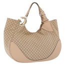 GUCCI GG Canvas Diamante Charlotte Shoulder Bag Beige Gold 203504 Auth 196294-1
