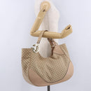 GUCCI GG Canvas Diamante Charlotte Shoulder Bag Beige Gold 203504 Auth 196294-23