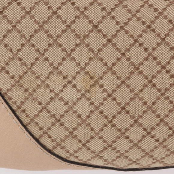 GUCCI GG Canvas Diamante Charlotte Shoulder Bag Beige Gold 203504 Auth 196294