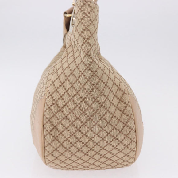 GUCCI GG Canvas Diamante Charlotte Shoulder Bag Beige Gold 203504 Auth 196294