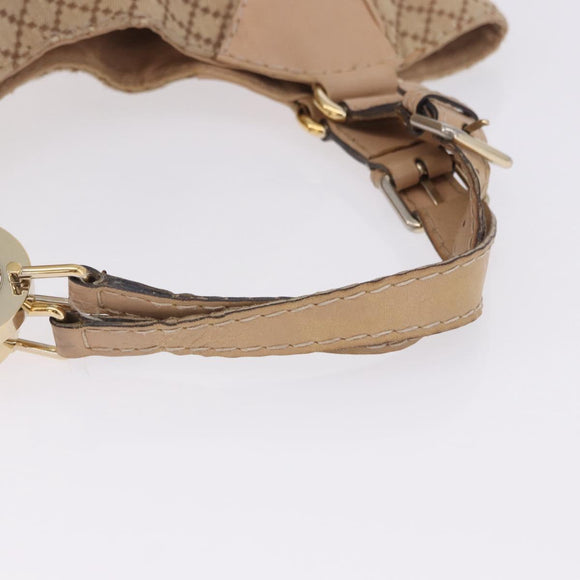GUCCI GG Canvas Diamante Charlotte Shoulder Bag Beige Gold 203504 Auth 196294