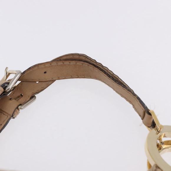 GUCCI GG Canvas Diamante Charlotte Shoulder Bag Beige Gold 203504 Auth 196294