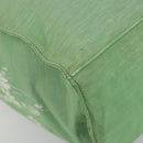 PRADA Tote Bag Canvas Green Silver Auth 196296A-14