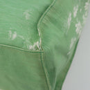 PRADA Tote Bag Canvas Green Silver Auth 196296A-15