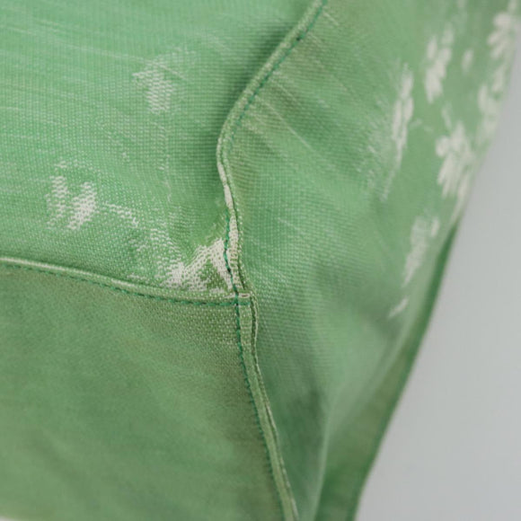 PRADA Tote Bag Canvas Green Silver Auth 196296A